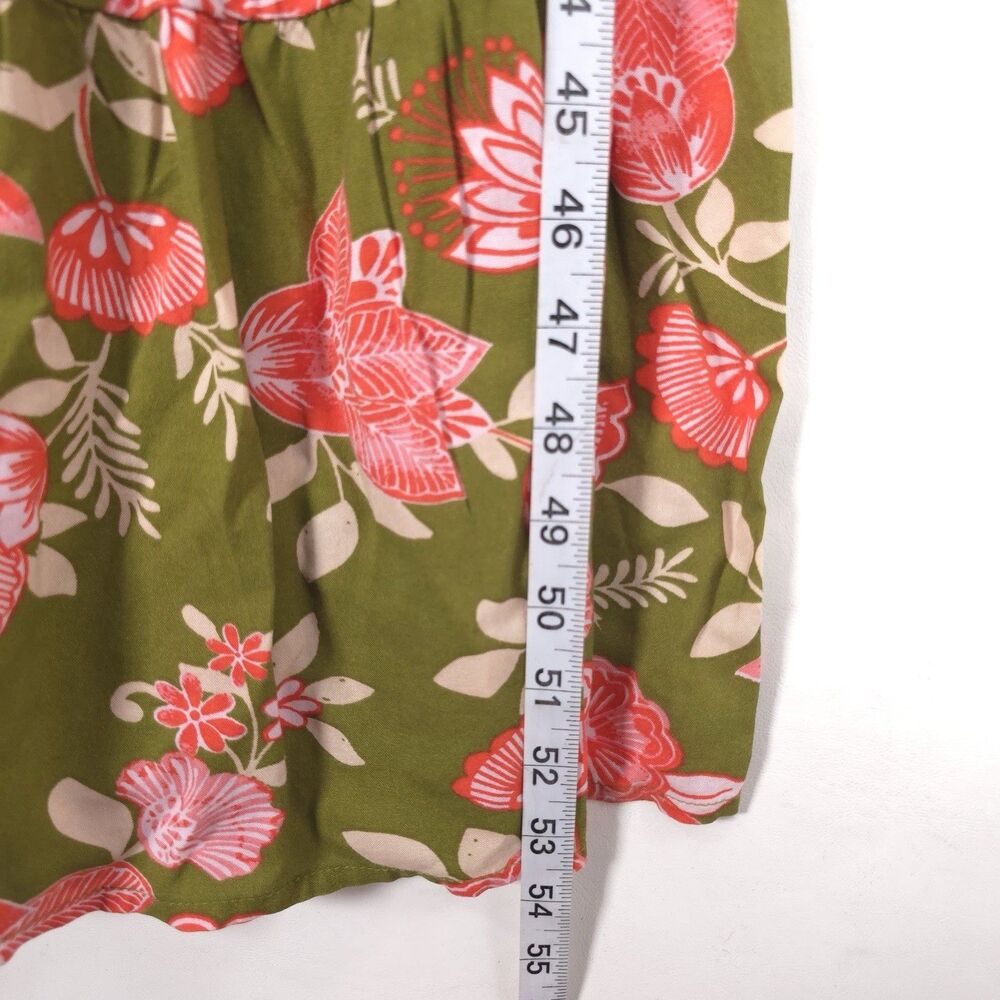 PATRONS OF PEACE Women New Maxi Dress SMALL Tropical Floral Smocked Tassel J2897 - Picture 5 of 13